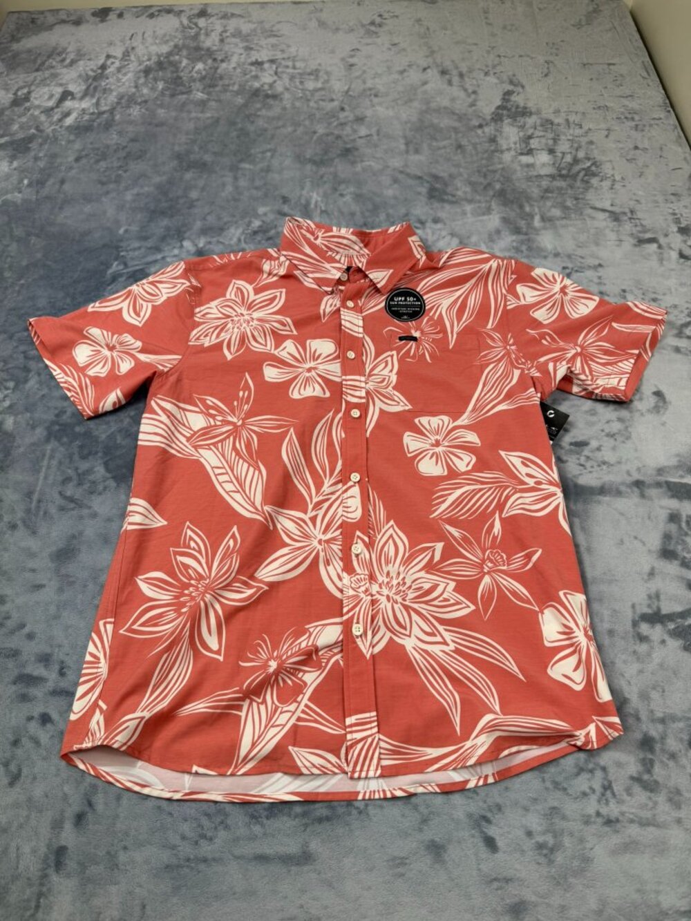 O'Neill Men's M TRVLR Traverse Button Up Shirt NWT Floral UPF 50+ Stretch